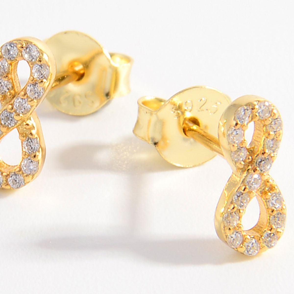 Chic's 925 Zircon Infinity Stud Earrings