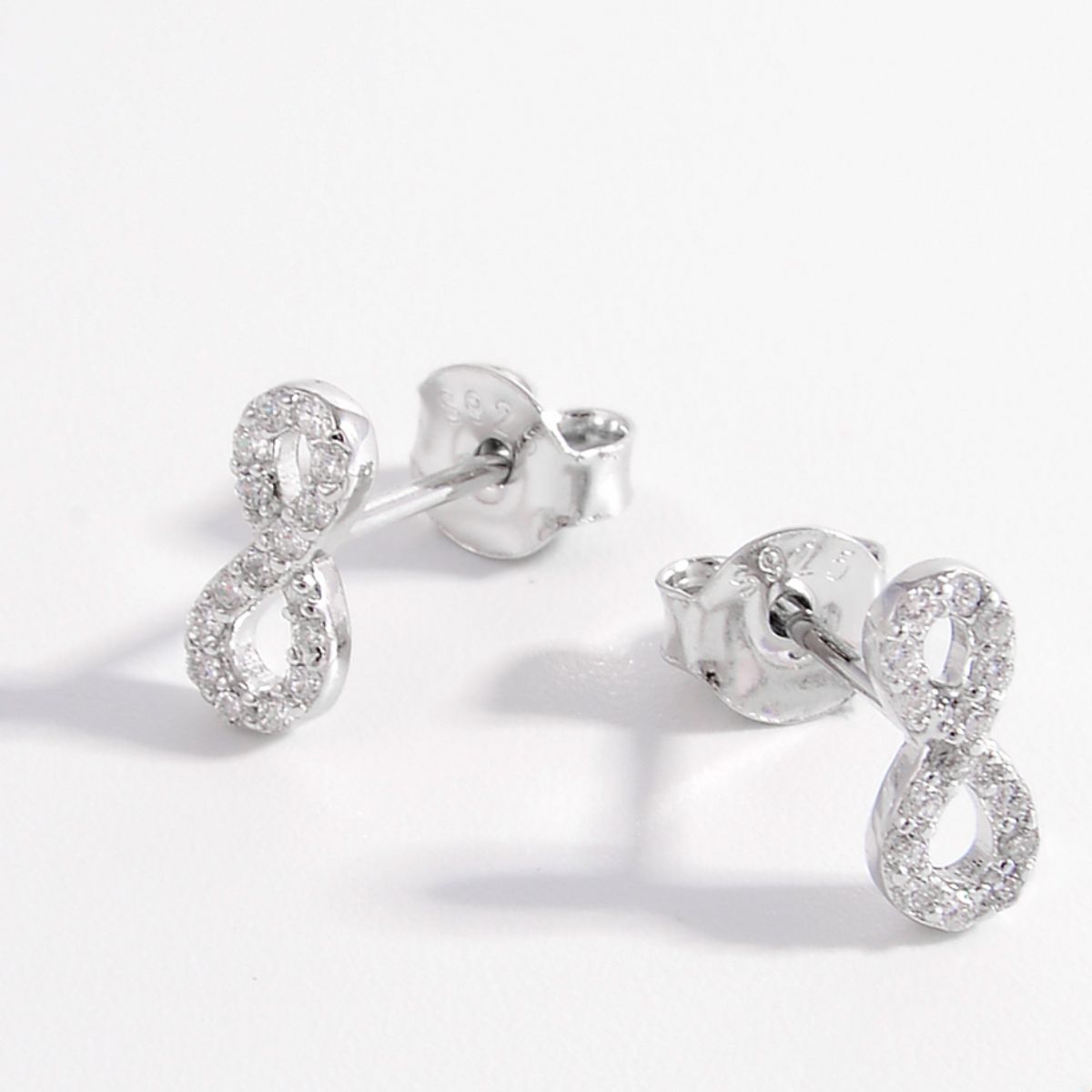 Chic's 925 Zircon Infinity Stud Earrings