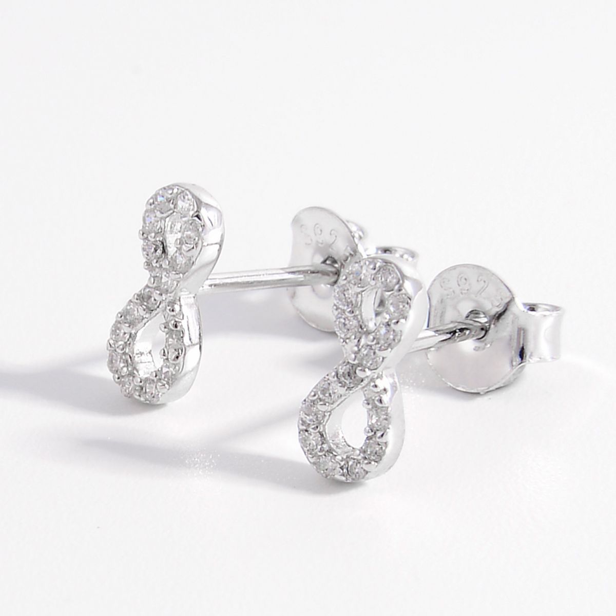 Chic's 925 Zircon Infinity Stud Earrings